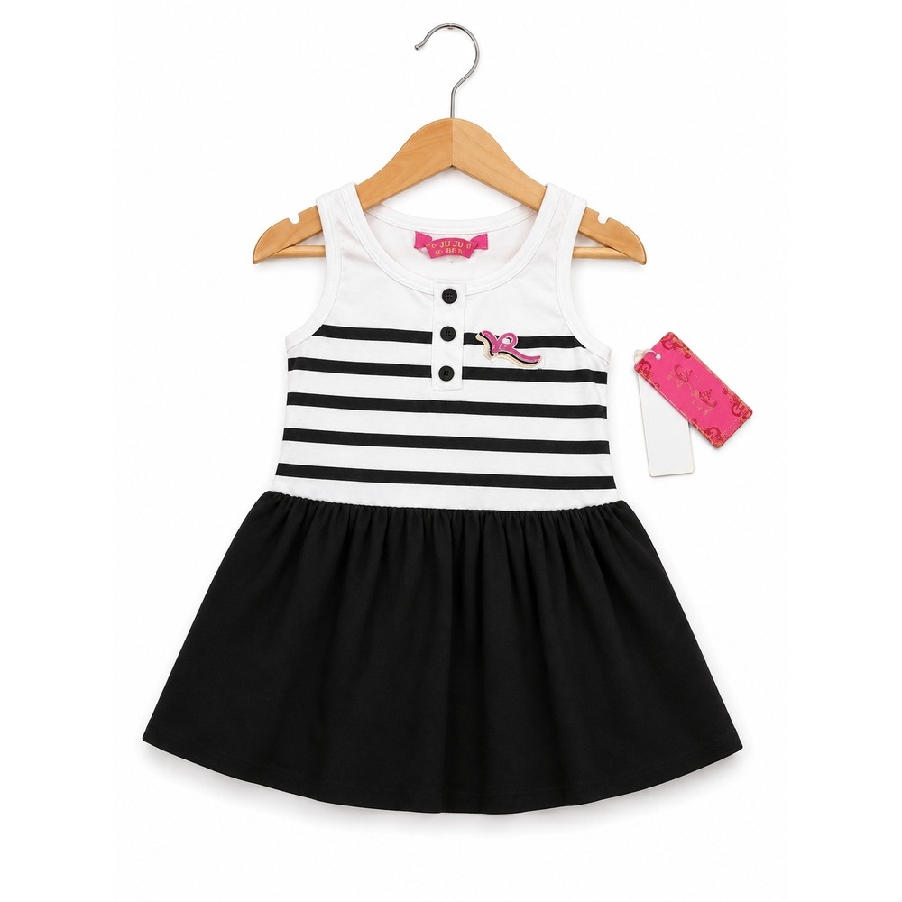 Rocawear Girls Dress Size 12 Months‎ Black White Stripes NEW